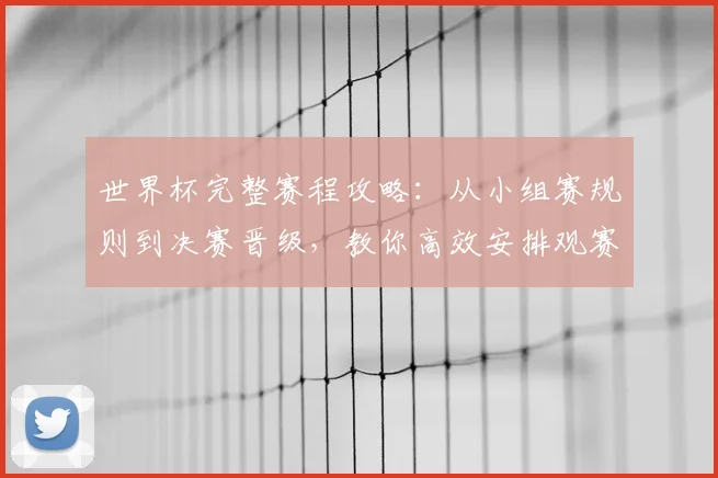 世界杯完整赛程攻略:从小组赛规则到决赛晋级,教你高效安排观赛时间